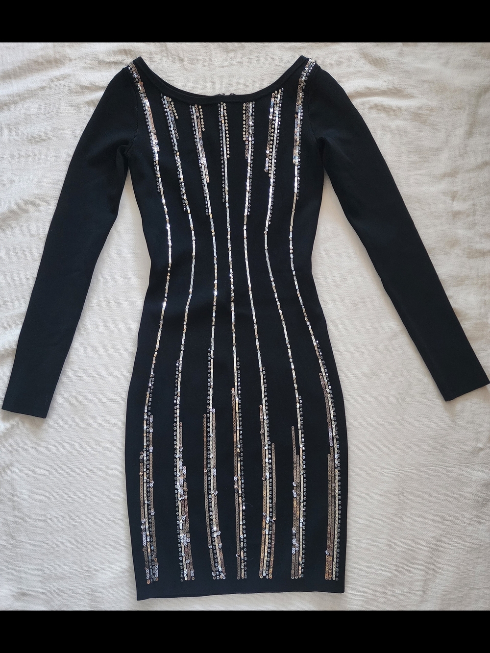 NWT Marciano for GUESS Black Sequin Bandage Knit Mini Dress - Size S